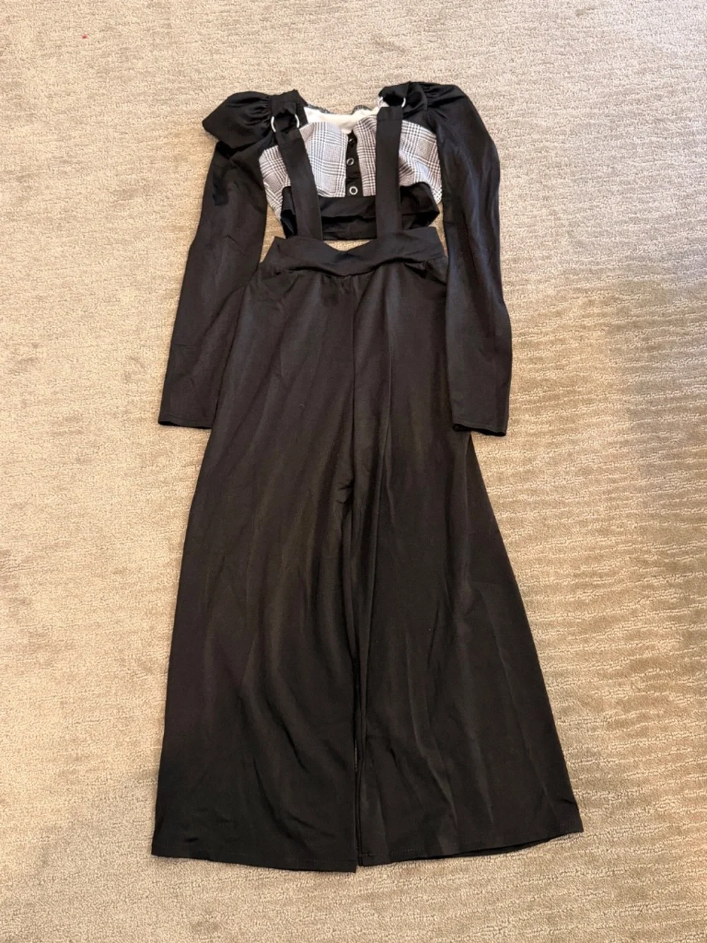 Kelle Black and White Child Suspender Costume